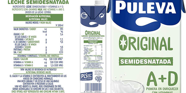 Pack x6 Leche Semidesnatada Puleva A+D