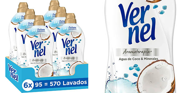 Pack x6 Suavizante Vernel Aromaterapia Agua de Coco y Minerales