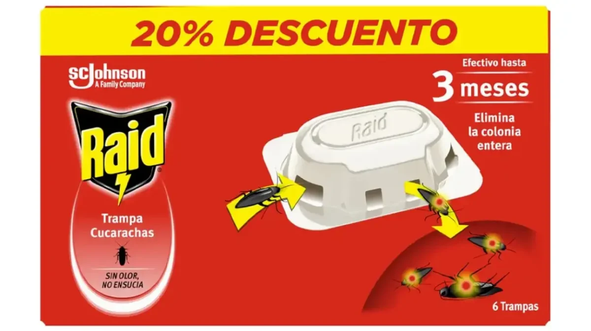 Pack de 6 trampas anticucarachas Raid