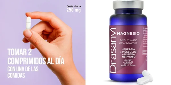 Bote de 60 comprimidos de bisglicinato de magnesio DRASANVI