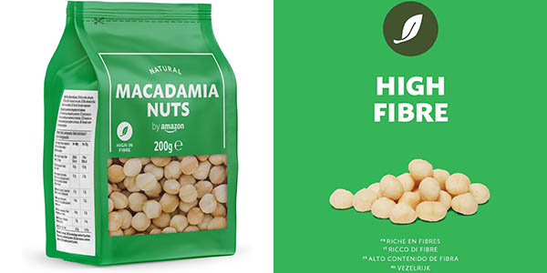 Pack de 7 paquetes de nueces de Macadamia by Amazon de 200 gr