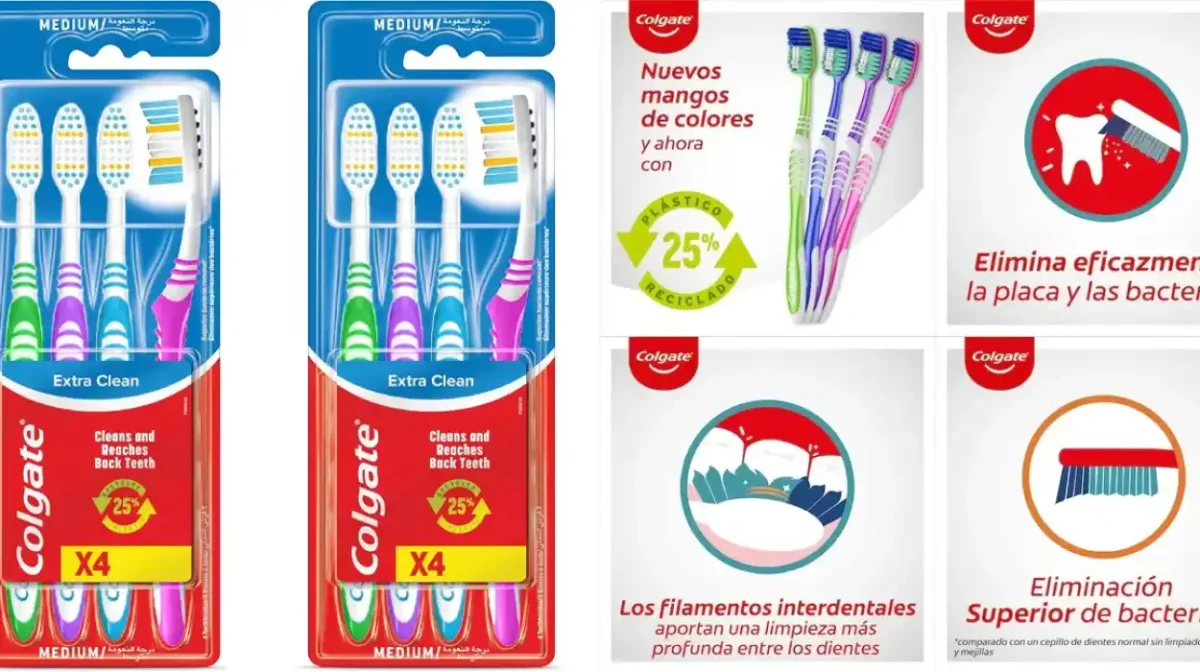 Pack 4 cepillos de dientes Colgate Extra Clean