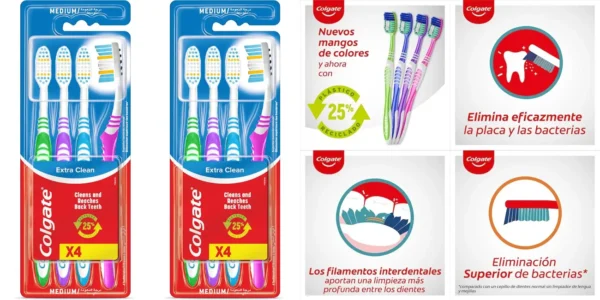 Pack 8 cepillos de dientes Colgate Extra Clean
