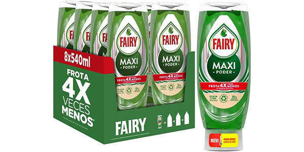 Pack x8 Lavavajillas Fairy Maxi Poder de 540 ml