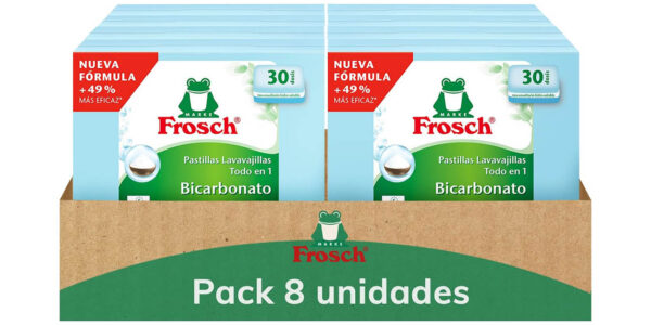 Pack 8 Paquetes de pastillas Bicarbonato de Sodio Frosch para lavavajillas