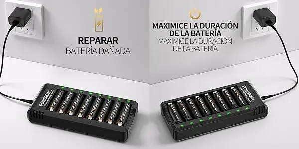 Pack de 8x pila recargable POWEROWL AA Pro + Cargador