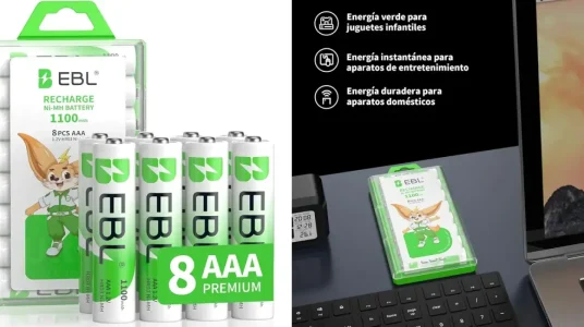 Pack 8 pilas recargables EBL AAA de 1100 mAh