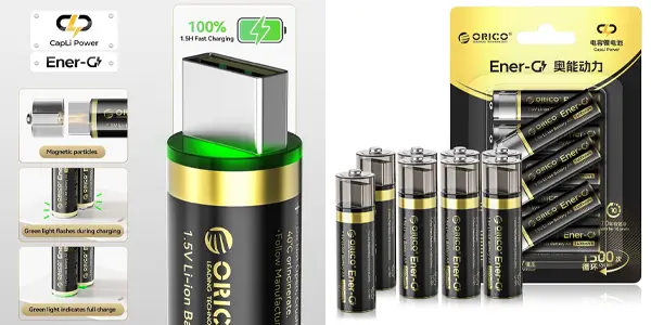 Pack 8x pilas recargables ORICO Ener-G de 1.400 mWh