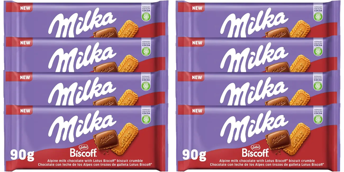 Pack 8x tableta de chocolate Milka Lotus Biscoff de 90 gr