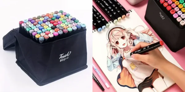 Estuche de 80 rotuladores doble punta de secado rápido