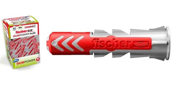 Pack de 80 tacos de pared Fischer 5X25 DuoPower