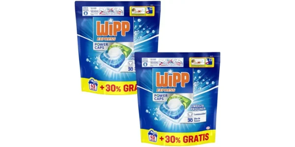 Pack x86 cápsulas Detergente Wipp Express Power Caps