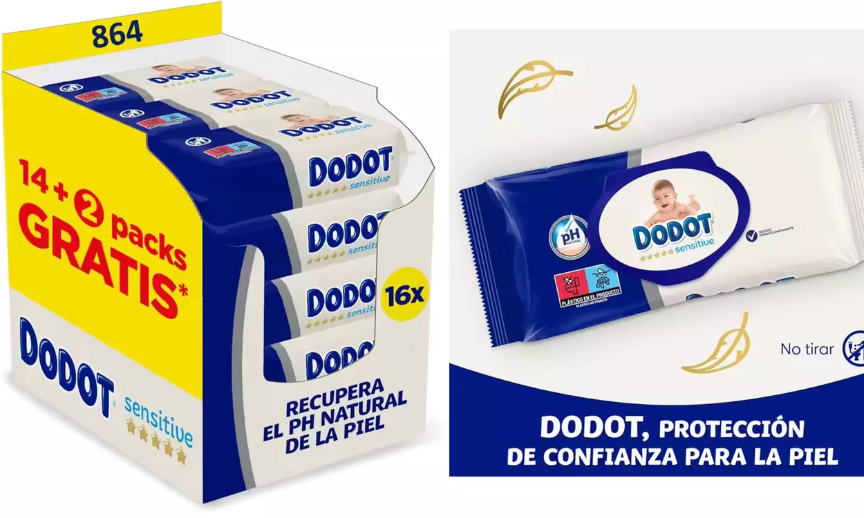 864 toallitas Dodot Sensitive