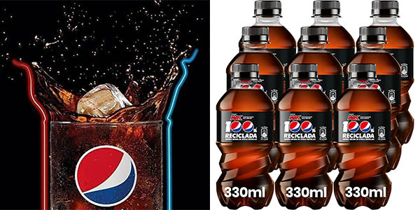Pack de 9 botellas de Pepsi Zero Azúcar de 330 ml