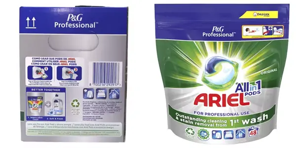 Pack de 96 cápsulas de detergente Ariel Professional All in 1