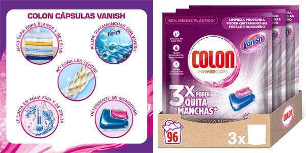 Pack x96 Cápsulas detergente Colon Vanish Advanced