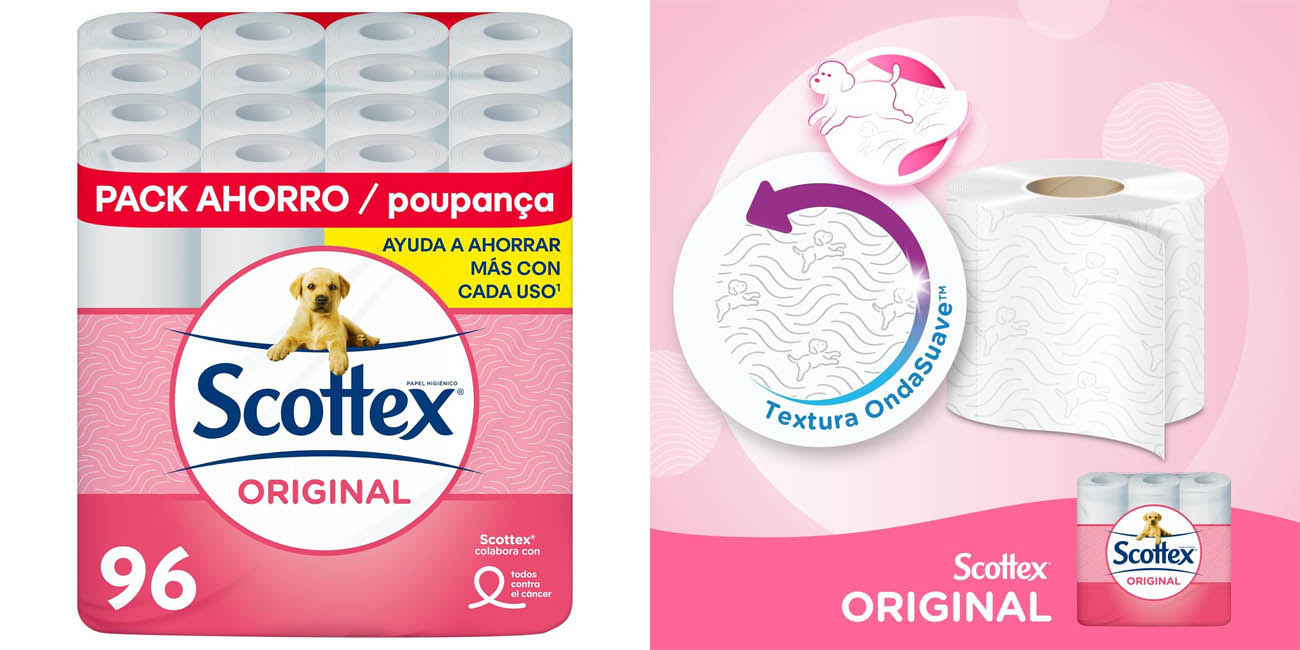 Pack x96 rollos de papel higiénico Scottex Original