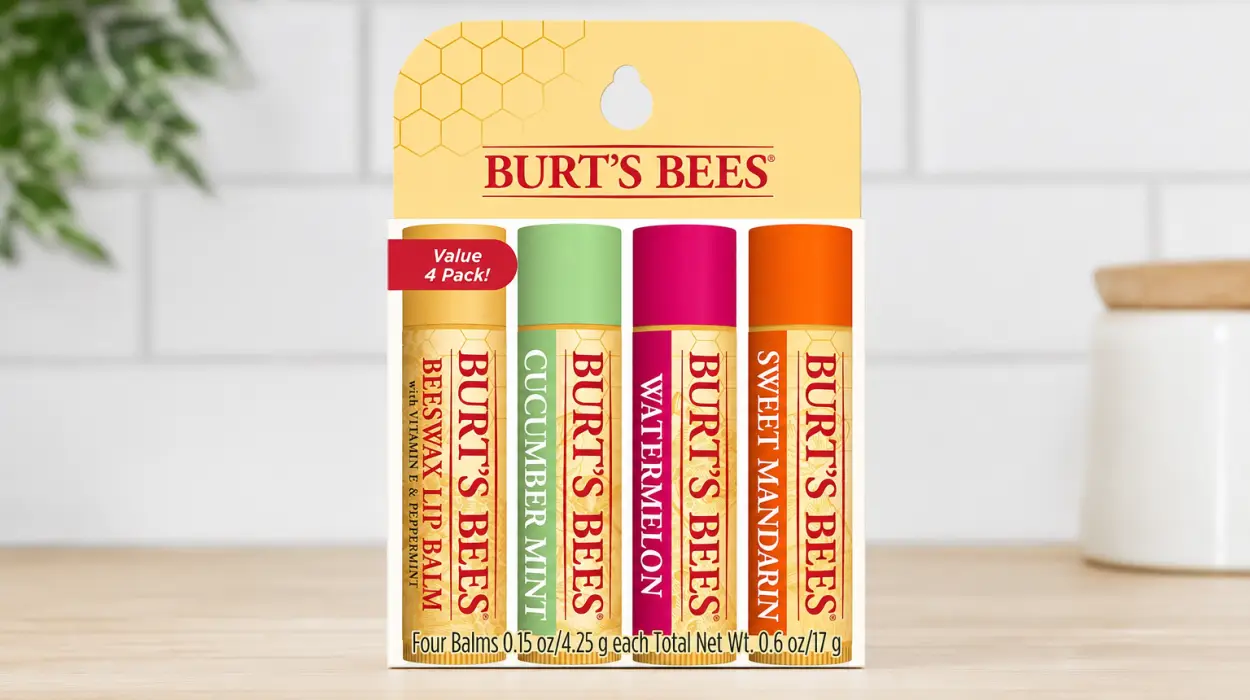 Pack de 4 bálsamos labiales Burt's Bees Freshly Picked en varios sabores