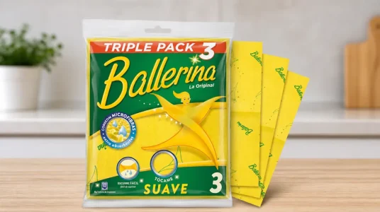 Pack de 3 bayetas Ballerina de 35 x 35 cm lavables a 60 °C