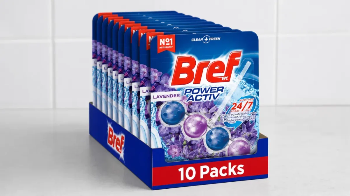 Pack x10 Cestas WC Bref Power Activ con aroma de lavanda y acción antical