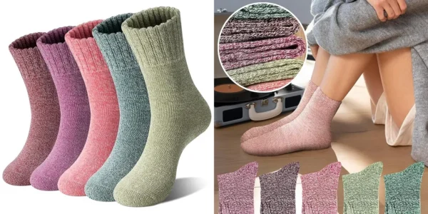 Pack de 5 pares de calcetines de lana para mujer