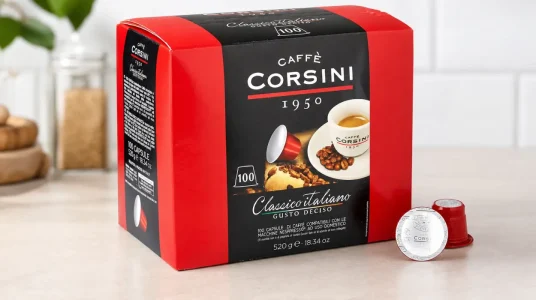 Pack x100 cápsulas Caffè Corsini Clásico Italiano compatibles con Nespresso, de sabor fuerte