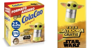 Pack de ColaCao Original de 2,5 Kg con vaso batidora de Star Wars
