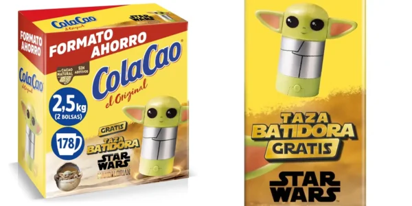 Pack de ColaCao Original de 2,5 Kg con vaso batidora de Star Wars