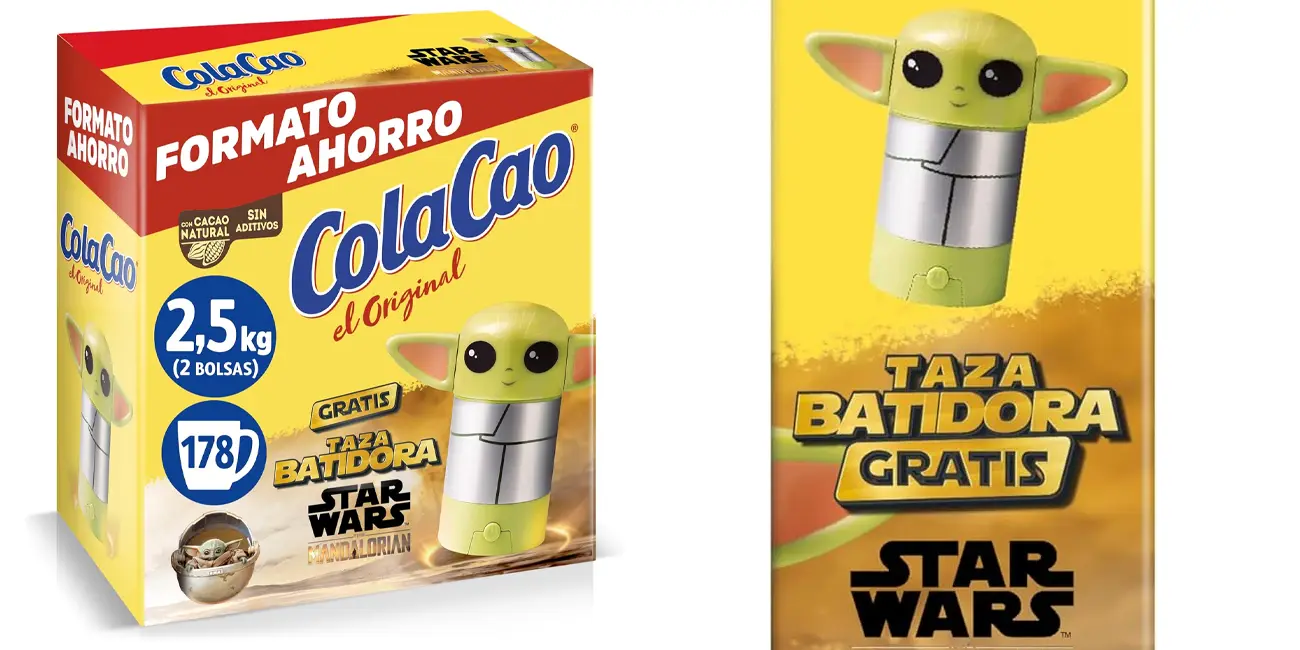 Pack de ColaCao Original de 2,5 Kg con vaso batidora de Star Wars