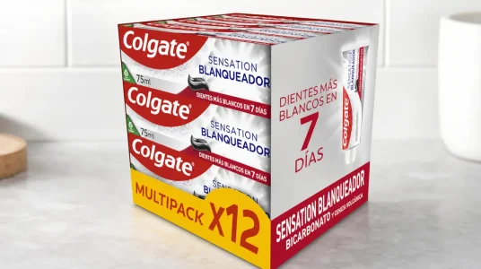 Pack x12 pasta de dientes Colgate Advanced White con bicarbonato de 75 ml