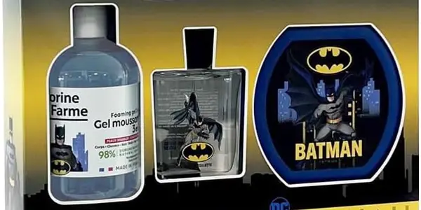 Pack colonia Batman EDT 50 ml + Espuma de Baño 300 ml + Caja de merienda
