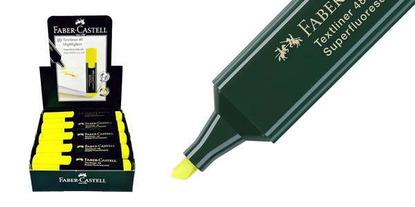 pack de 10 marcadores Faber Castell Texliner 48 color amarillo oferta