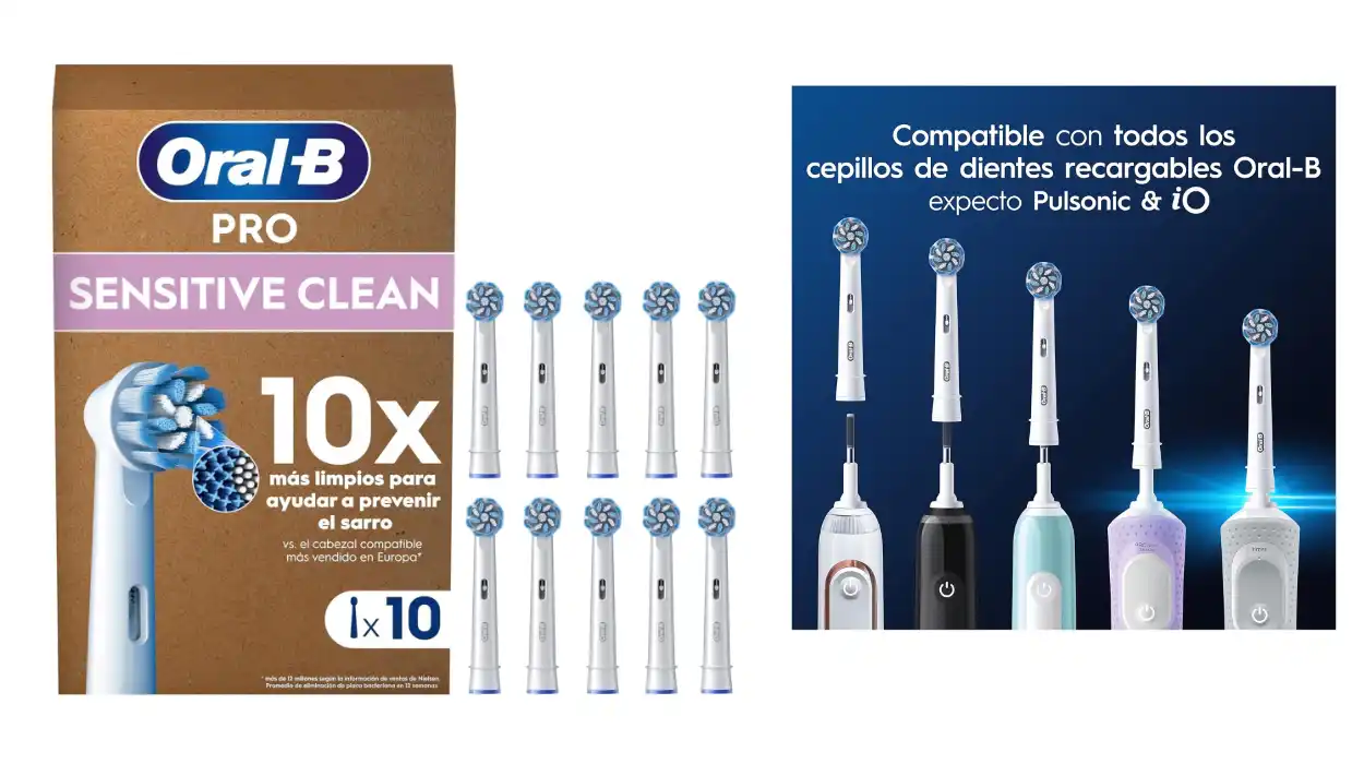 pack de 10 recambios Braun Oral-B Sensitive Clean