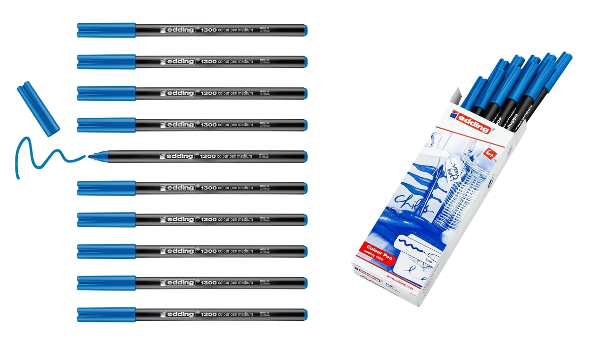 pack de 10 rotuladores Edding 1300 de color azul