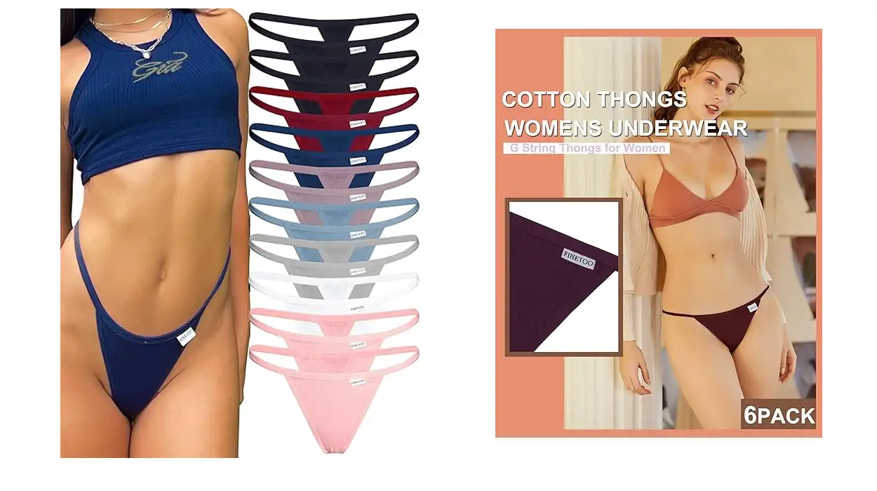 pack de 10 tangas de algodón Finetoo para mujer baratos