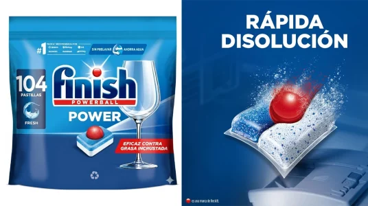 pack de 104 pastillas para lavavajillas Finish Powerball Power All in 1