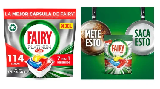 Pack de 114 cápsulas para lavavajillas Fairy Platinum Plus All in One