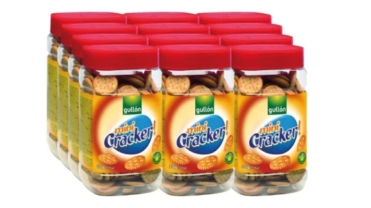pack de 12 paquetes de galletas saladas Gullón Mini Cracker de 350 g