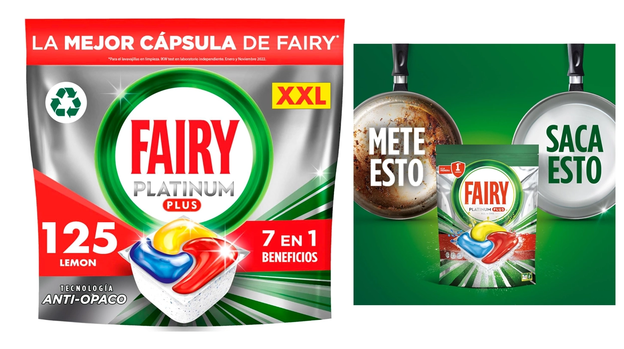 pack de 125 pastillas Fairy Platinum Plus Limón
