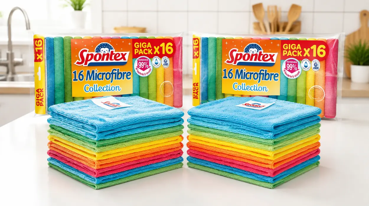 Chollo Pack de 16 bayetas Spontex de microfibra