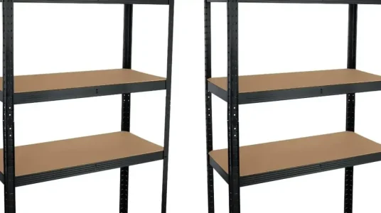 Chollo Pack de 2 estanterías modulares de almacenaje de acero y MDF Thinia Home