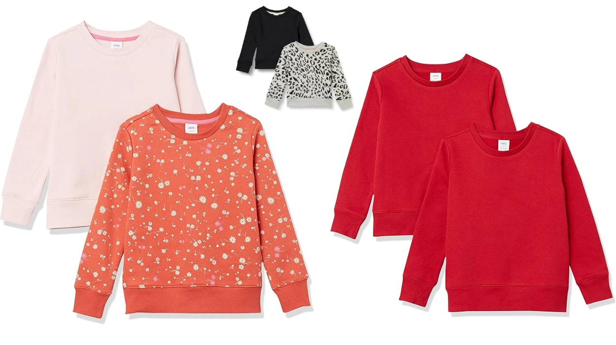 pack de 2 sudaderas Amazon Essentials con forro polar para niña