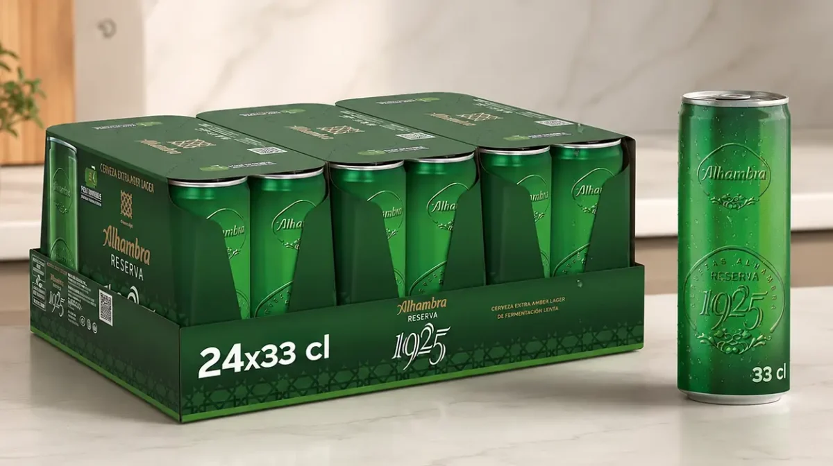 Pack de 24 latas de cerveza Alhambra Reserva 1925 de 33 cl