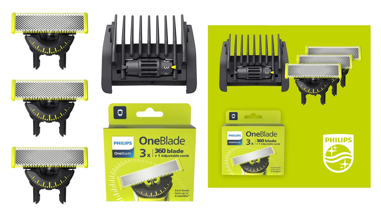 pack de 3 cuchillas Philips OneBlade 360 + peine guía 5 en 1 barata