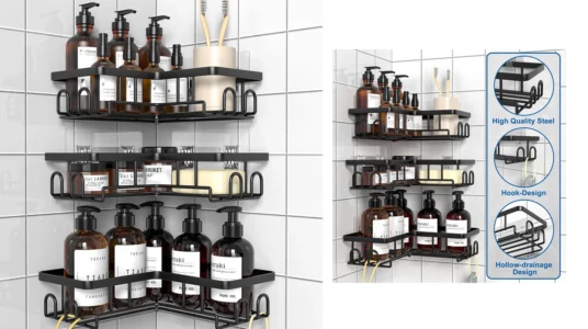 pack de 3 estantes rinconeros Diwoker para el baño