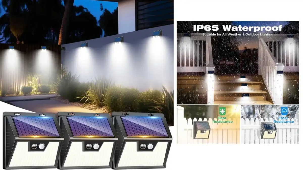 Ilumina el exterior de tu vivienda con este pack de 3 focos solares con sensor de movimiento tirados de precio