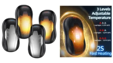 pack de 4 calentadores de manos recargables Fandliss con batería de 5.000 mAh