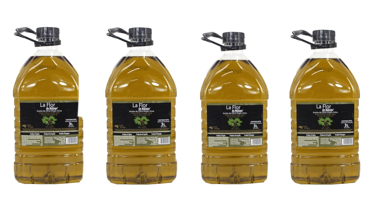 pack de 4 garrafas de Aceite De Oliva Virgen Extra La Flor De Málaga
