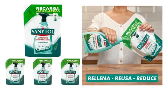 pack de 4 recargas del limpiador Sanytol Multiusos Eucaliptus