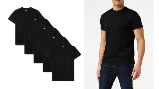 pack de 5 camisetas negras Lower East